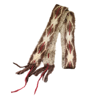 韩版手工针织菱形窄围巾女秋冬设计师款时尚围脖氛围感装饰配饰潮