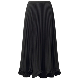 首降5折|歌莉娅半身裙女秋冬新款设计感花瓣边压褶半截裙子