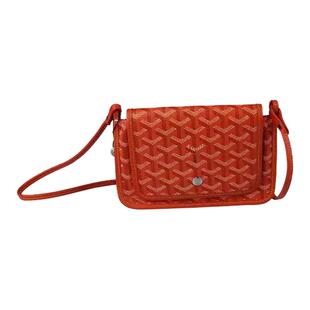 中古品「8.5新」GOYARD(高雅德)PLUMET橙色涂层帆布斜挎包