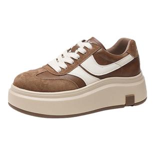 星期六德训鞋女2025新款春秋季复古女鞋增高厚底鞋松糕运动鞋板鞋