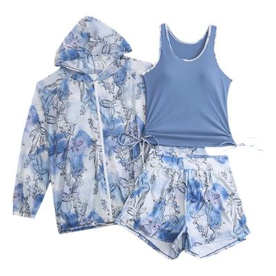 三件套泳衣大码带胸垫双层泳裤