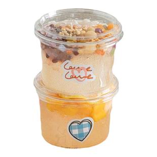 冰粉打包盒一次性带盖加厚网红水果捞冰淇淋专用碗芋泥刨冰透明杯