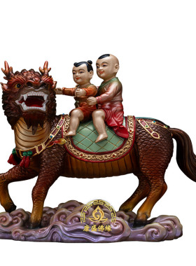 黄铜送子麒麟求龙凤家居卧室摆件