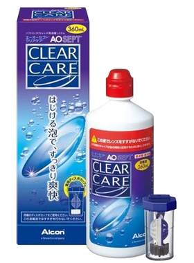 AO爱尔康ClearCare蓝澈双氧水软性隐形眼镜护理液mlOK美瞳眼液