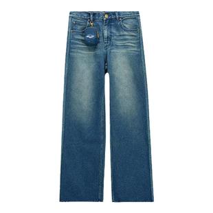 Ed Hardy埃德哈迪冬季新款经典logo宽松直筒女士牛仔长裤