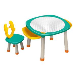 奥迪双钻多功能积木桌儿童玩具桌积木拼搭画板二合一