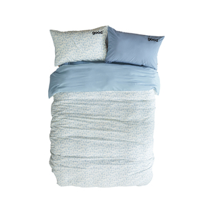 gohm{梧桐的诗}双层纱全棉A类薄荷曼波浅绿美好商店at home四件套