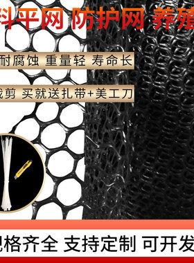 黑色塑料网养殖网格防盗网垫板养鸭养鹅养鸡围栏网阳台防护网防猫