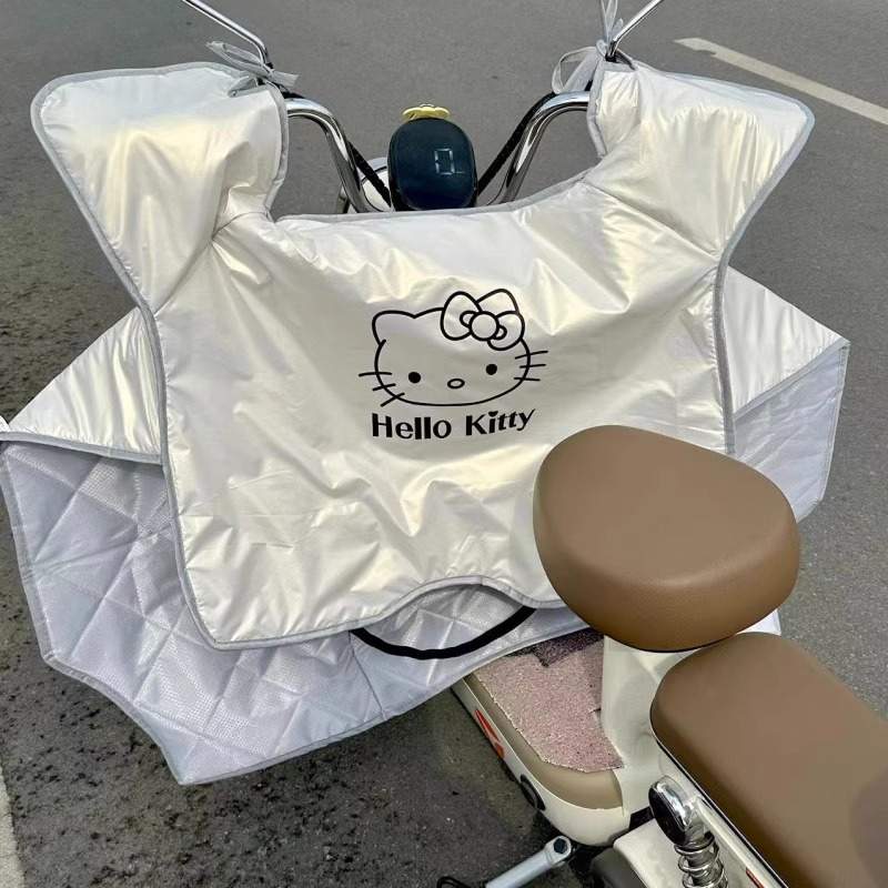 电动车挡风被夏季薄款hellokitty防晒双面防水遮阳摩托车四季通用