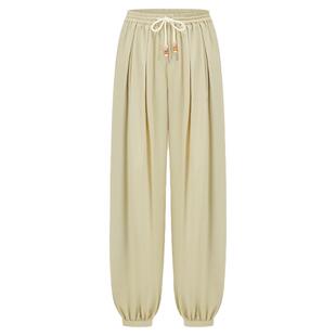 SHRO ENRO2026年春季新款挺括流行撞色牛筋腰休闲宽松灯笼长裤