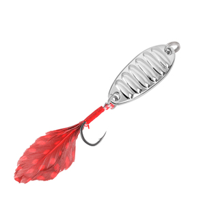 炫彩平震亮片马口微物单钩路亚饵溪流平振亮片白条鲶鱼奥金羽毛钩