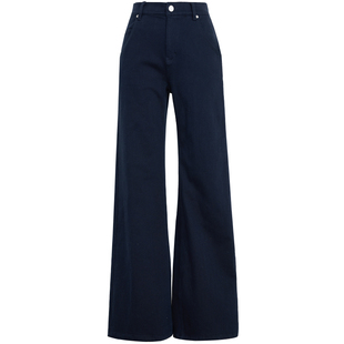 夏莫卡一体植绒白色牛仔裤女简约轻奢加绒保暖显瘦阔腿裤加长9736