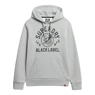 代购Superdry男士卫衣保暖舒适灰色棉质日常休闲外套爆款街头