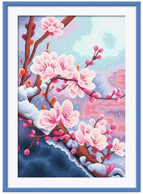 ks十字绣新款雪中梅花自己绣
