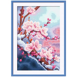 ks十字绣2025年新款简约客厅卧室挂画自己绣手工绣刺绣线绣雪中梅