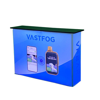 出口便携式折叠灯箱升降前台桌子展位灯箱LED发光背景墙展会展览