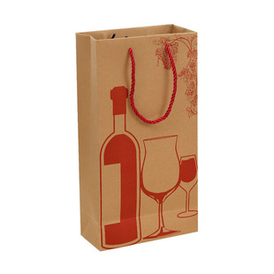 单支双支装红酒礼品袋葡萄酒礼袋商务伴手礼纸袋牛皮纸手提袋定制