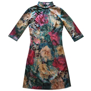 秋冬季改良版女士长袖旗袍中国风优雅高档复古修身显瘦日常连衣裙