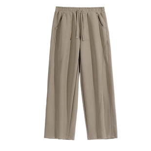 班尼路S&K系列重磅卫裤男春秋季宽松针织直筒裤男款美式弯刀裤子A