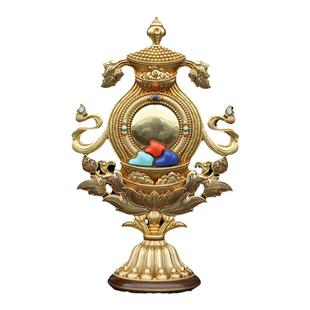 藏密坊 慧宝八瑞物优质黄铜佛堂供品七珍八宝吉祥物集合摆件招财