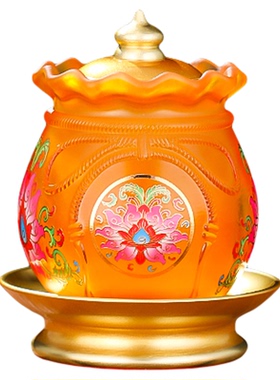 琉璃招财供水杯供佛杯家用圣水杯供佛水杯供杯佛杯净水杯供奉贡杯