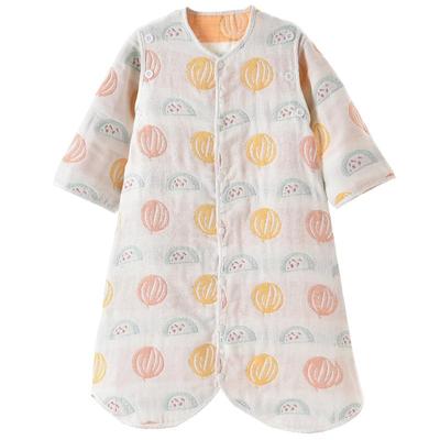 纯棉纱布宝宝睡袋可拆袖四季