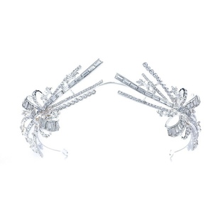 皇冠世家!锆石水钻蝴蝶结甜美韩式新娘发饰发箍头饰皇冠礼服配饰