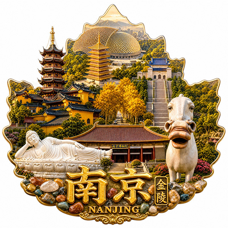 南京金属立体浮雕纪念冰箱贴