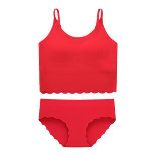 2026马年本命年女童内衣发育期小背心少女孩初中儿童红色学生12岁