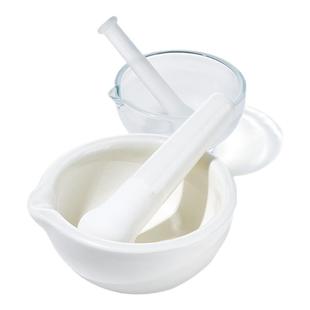 湘玻陶瓷研钵玻璃乳钵加厚样品研磨碗研磨棒研磨钵捣碎磨粉罐实验