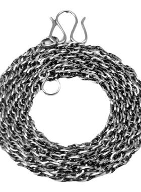 钛钢项链男女泰国佛牌链双扣链无吊坠裸链加长款单链子60 70 80CM