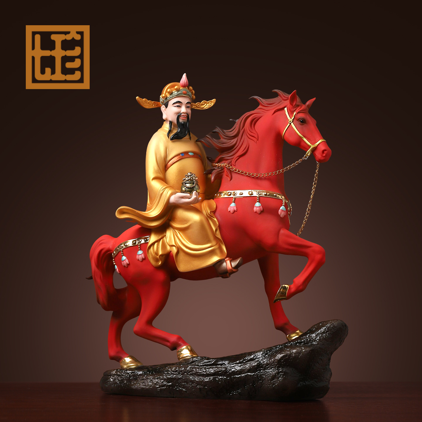 七珍 陶瓷摆件《财神驾到》家用供奉财神爷神像店铺开业礼品送人