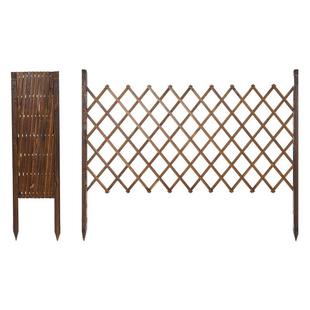 防腐木栅栏花园围栏户外庭院隔断伸缩爬藤架菜园插地篱笆院子围挡