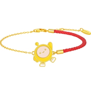 潮宏基蛋仔派对s925银红绳手链银饰手绳手饰正版IP联名生日礼物