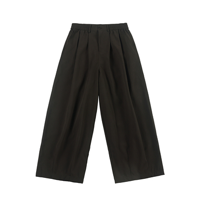 NOEARS秋冬少年感棕咖色麝皮绒直筒宽松长裤日系垂感通勤休闲裤