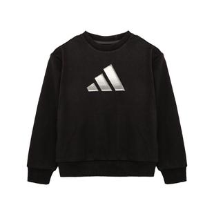 阿迪达斯童装25秋季新款男女大童舒适百搭运动休闲圆领卫衣KS0643
