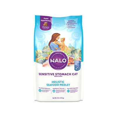 美国进口Halo自然光环纯鲜肉猫粮敏感肠胃呵护克软便成猫粮4.5kg