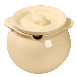 猪油罐家用老式搪瓷带盖陶瓷罐耐高温食品级可爱罐子带勺调料罐子