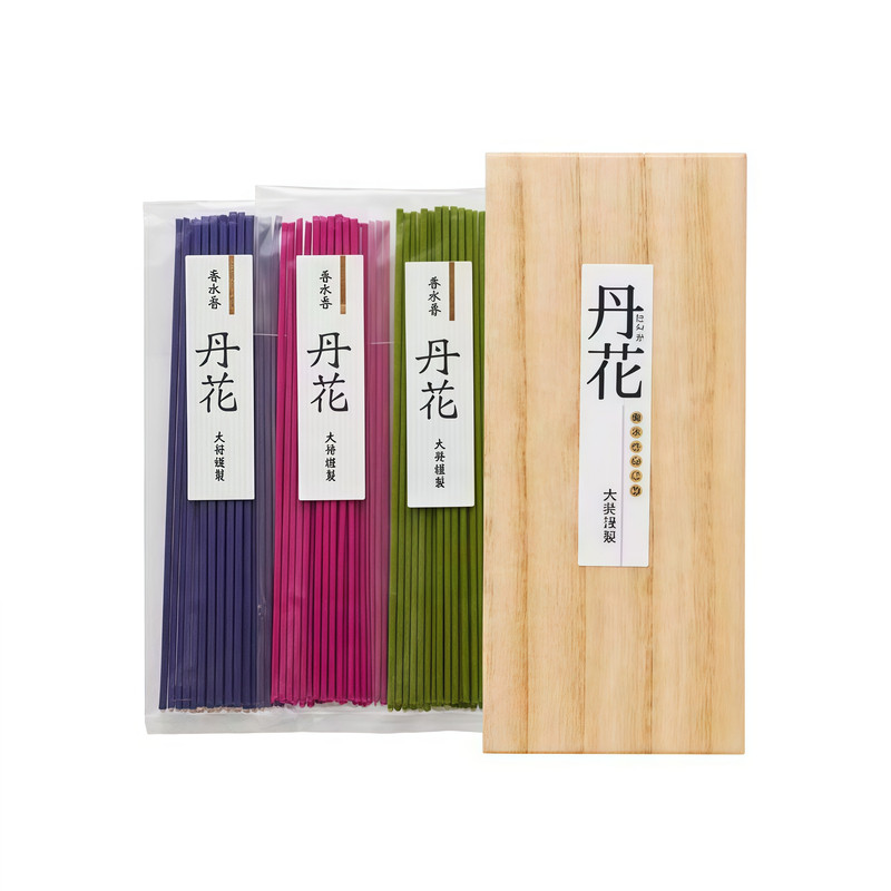 大発大发 香水线香 丹花三色短型线香・桐木礼盒装紫丹花梅丹花