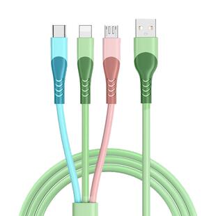 塔菲克数据线三合一手机充电线器一拖三液态3头万能车载通用多功能液态适用苹果type-c安卓华为三线usb快充多