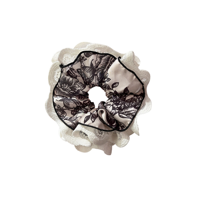 韩系花朵蕾丝四层大肠发圈