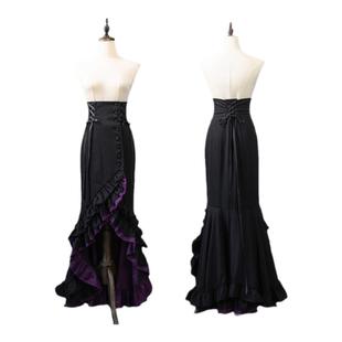 【定金展示】无尽愤怒-紫色红黑哥特鱼尾裙SK姬袖接袖植绒蝙蝠
