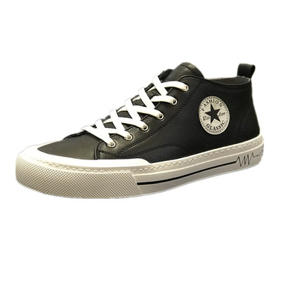 真皮透气中帮鞋男男鞋高邦休闲鞋