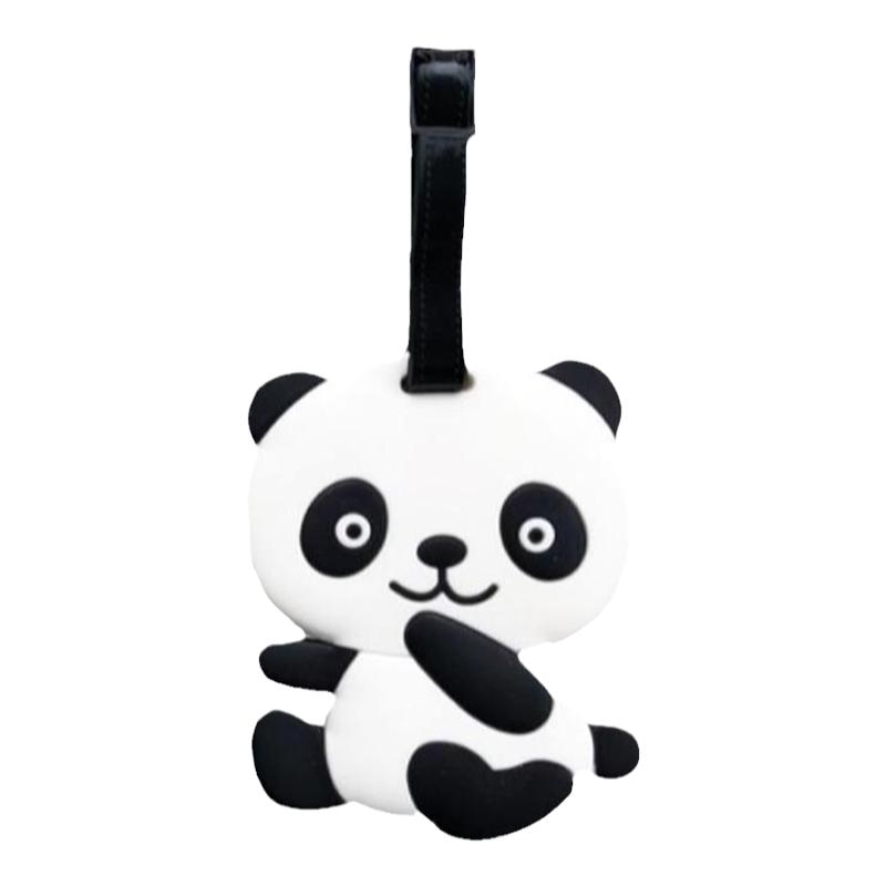 熊猫行李牌旅行托运拉杆箱包防丢失显眼创意硅胶标识牌登机牌吊牌