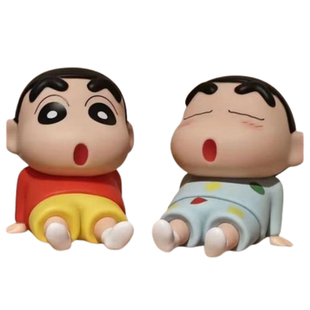 日漫蜡笔小新手办桌面摆件睡袍小新手机支架野原新