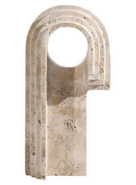 中古风创意天然洞石书档摆件民宿