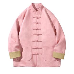 秋款中国风唐装夹克复古刺绣中式盘扣立领盘扣男女国潮情侣外套