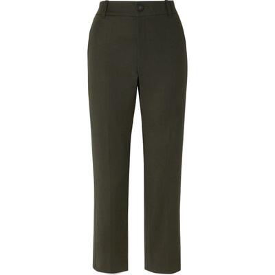 【秒杀】VINCE 秋冬女士基础款深绿色棉质混纺紧身九分裤