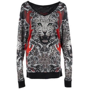 Philipp Plein菲利普.普兰女士长袖V领套头雪纺衫XY钜惠