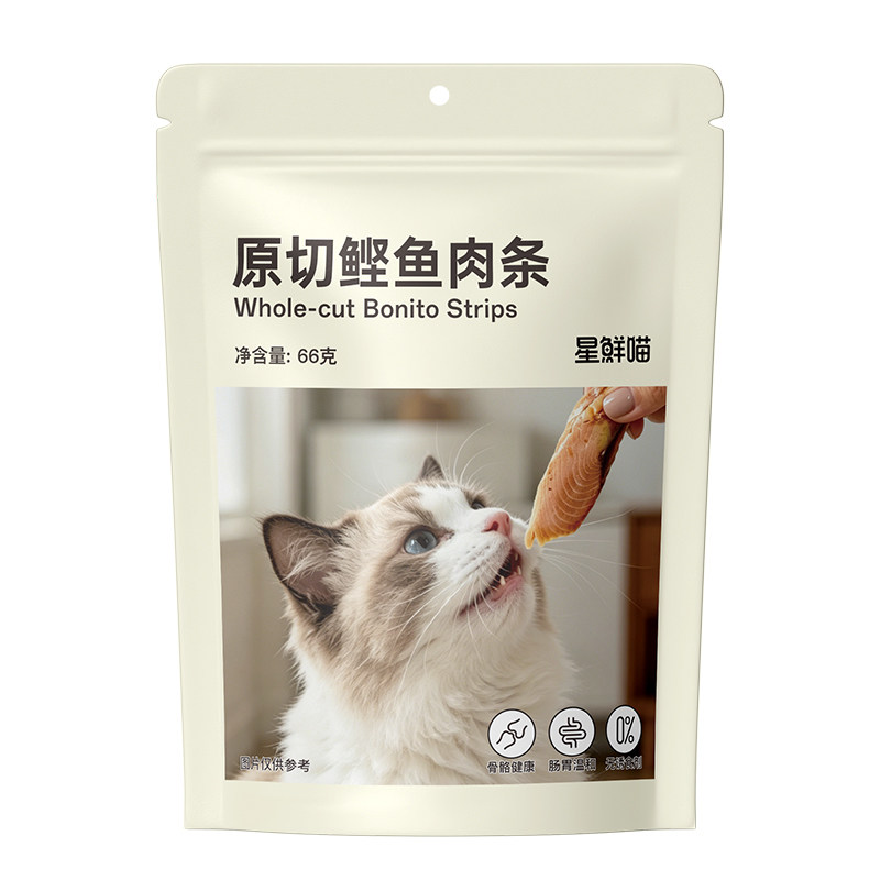 星鲜喵原切鲣鱼条猫零食烤鲣鱼猫鱼条猫条肉干宠物软粮小鱼干